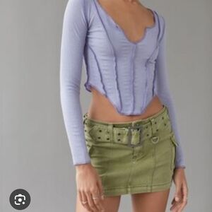Urban Outfitters Purple Fitted Crop Blouse